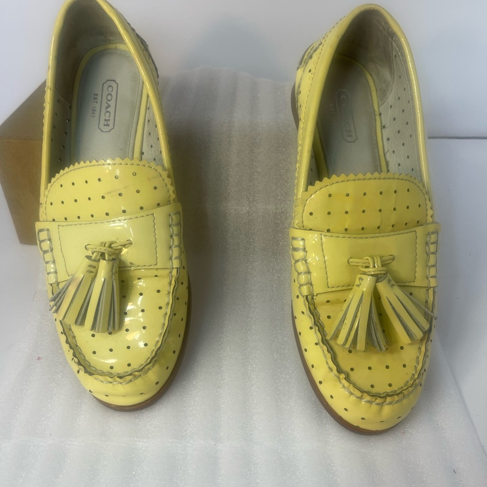 Coach Lemon Yellow Tassel Loafers